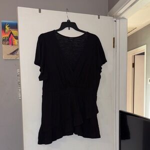 Torrid Black Ruffle Wrap Blouse